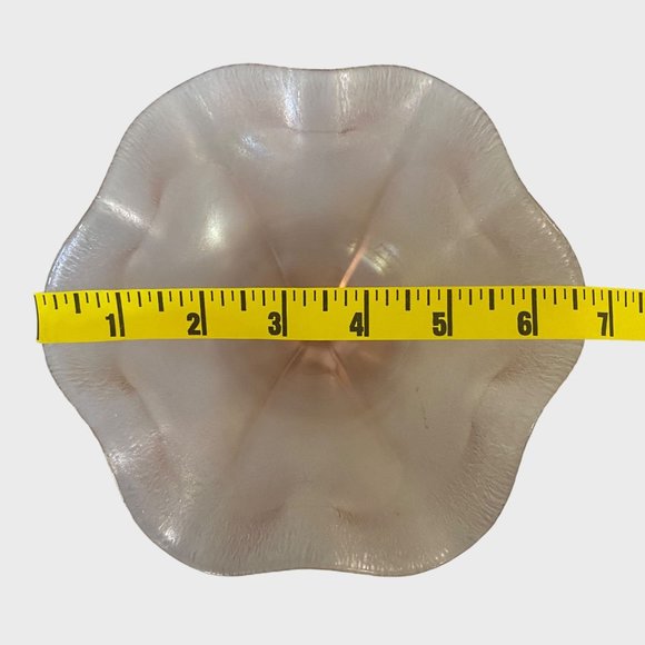 Vintage Fenton Art Deco Pink Velva Stretch Carnival Glass Ruffled Compote 6.5'' - Picture 12 of 13